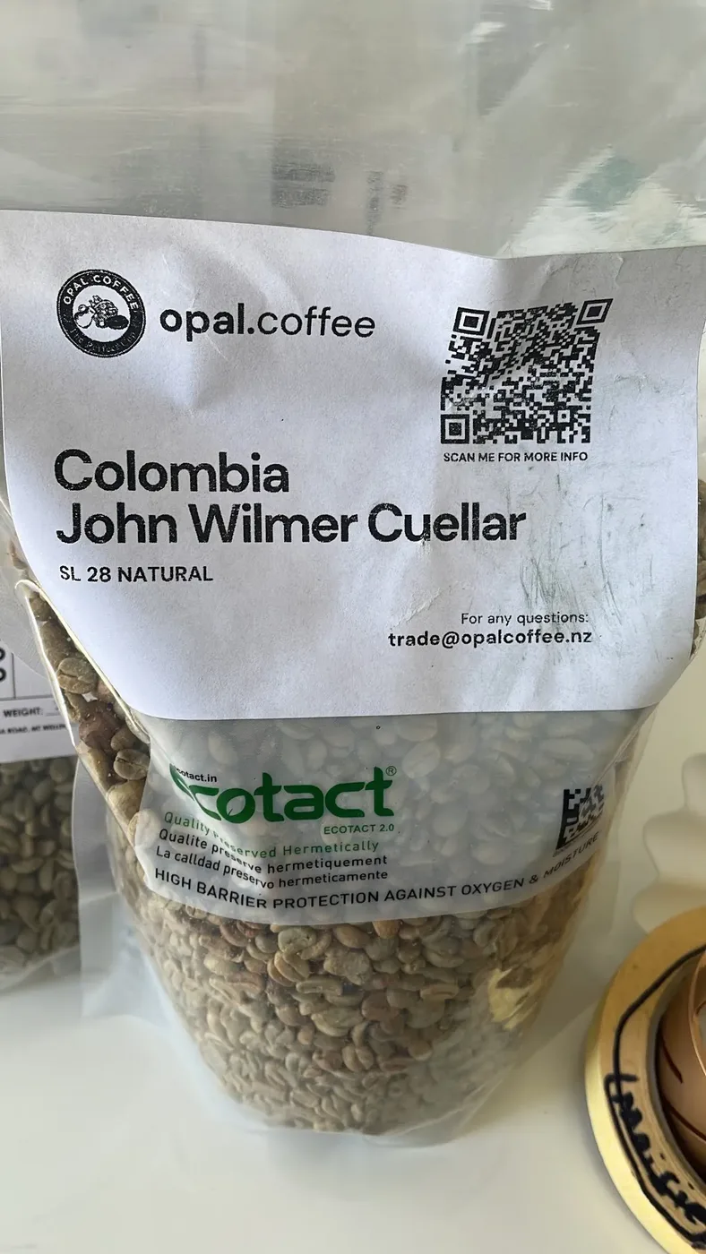Opal Coffee green beans: Colombia, John Wilmer Cuellar, SL28 natural